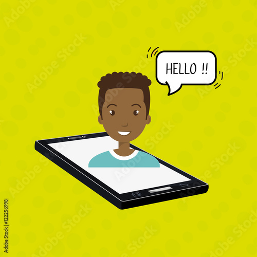 cellphone man speech speak vector illustration eps 10