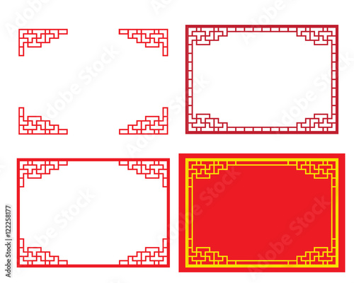 Chinese ornament for card and picture frame