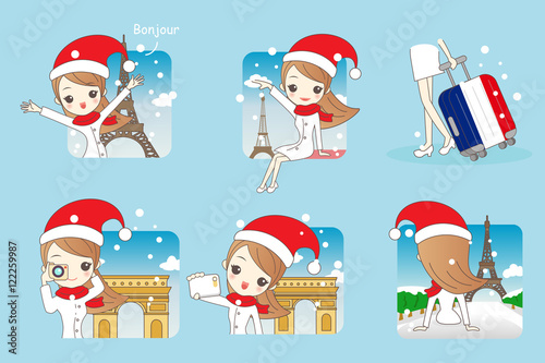  woman go travel in christmas