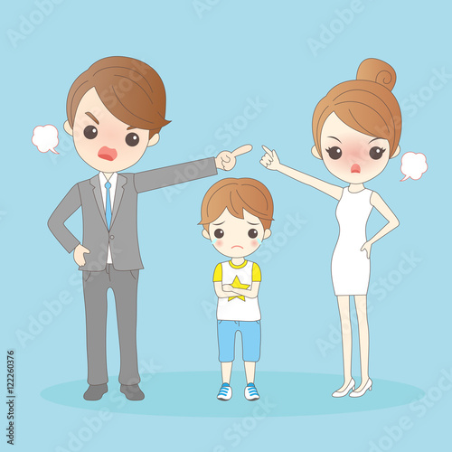 Cartoon couple in a quarrel