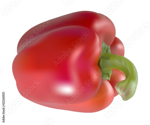 Pepper - An illustration of a red pepper, using a gradient mesh. Gradients have been used.