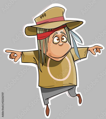 cartoon funny man in the hat fun