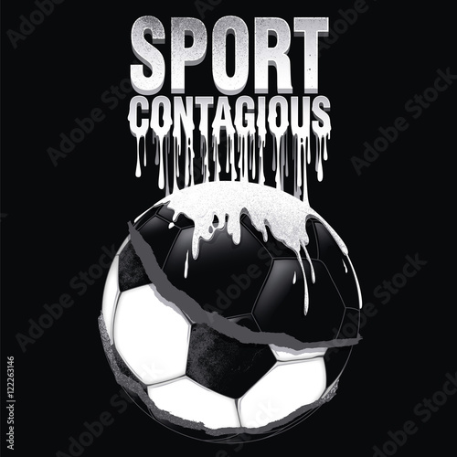 Dripping written on a soccer ball