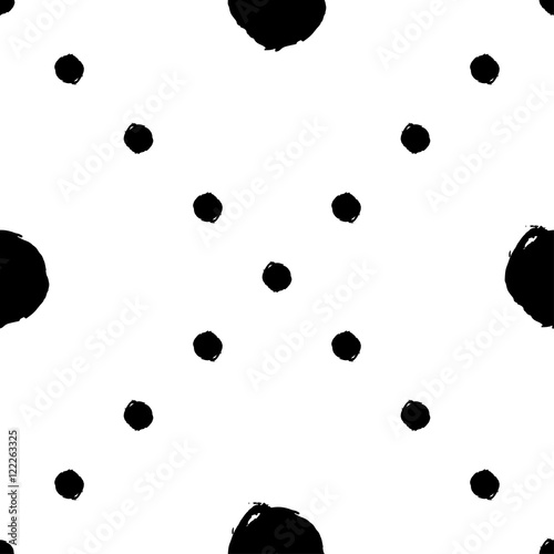 Hand drawn brush ink grunge black and white seamless textures. Vector illustration for your design
