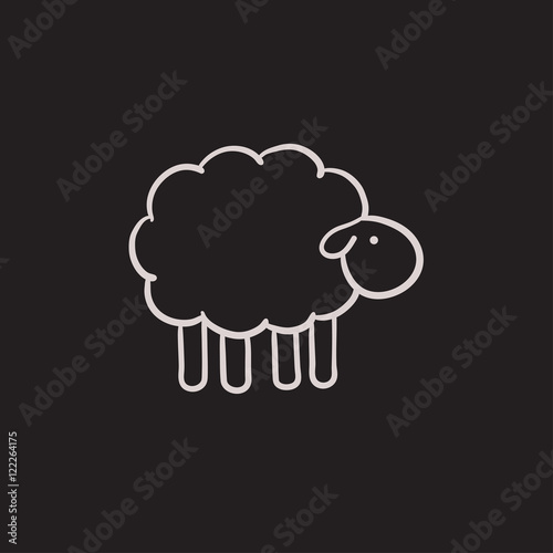 Sheep sketch icon.