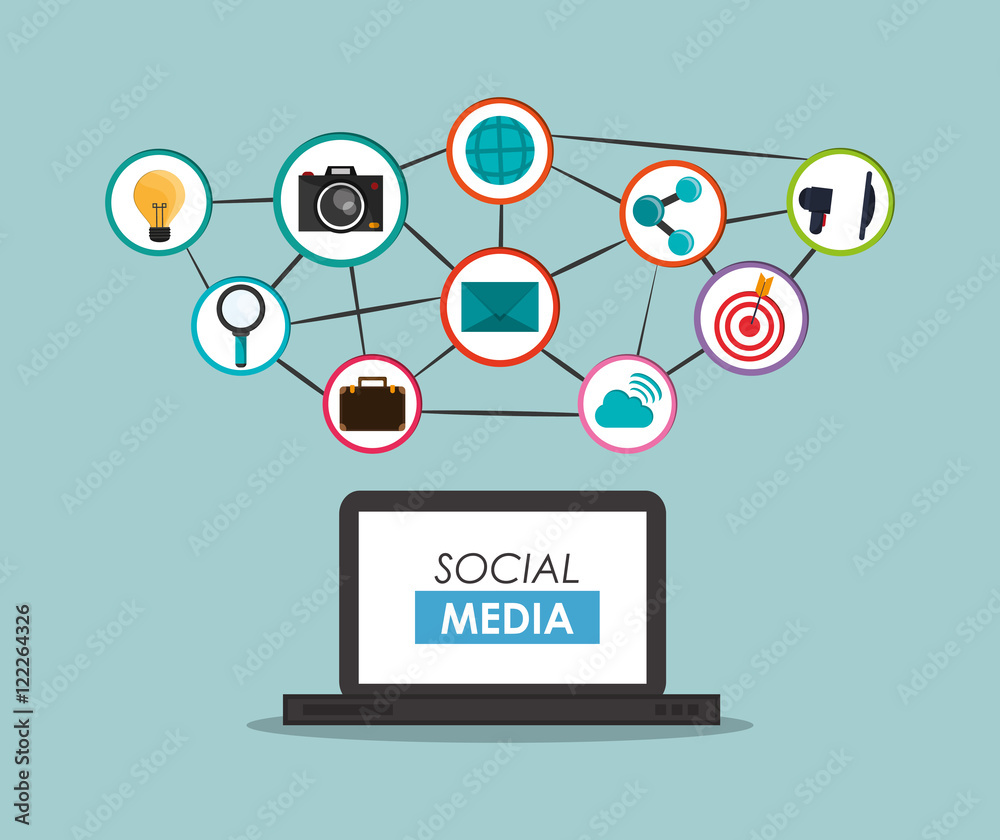 digital social network communication related icons image vector illustration design digital social network communication related icons image vector illustration design