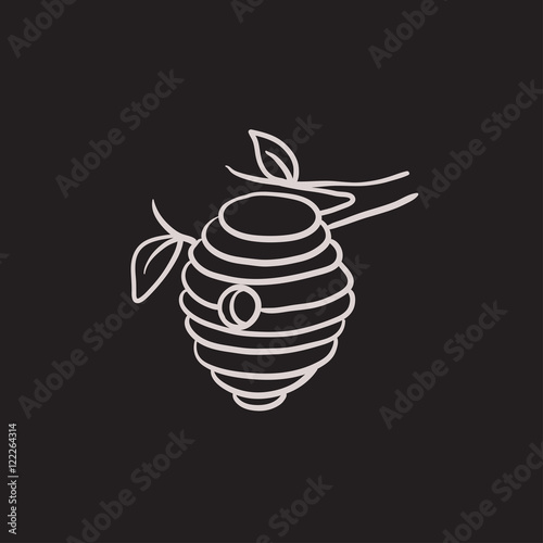 Bee hive sketch icon