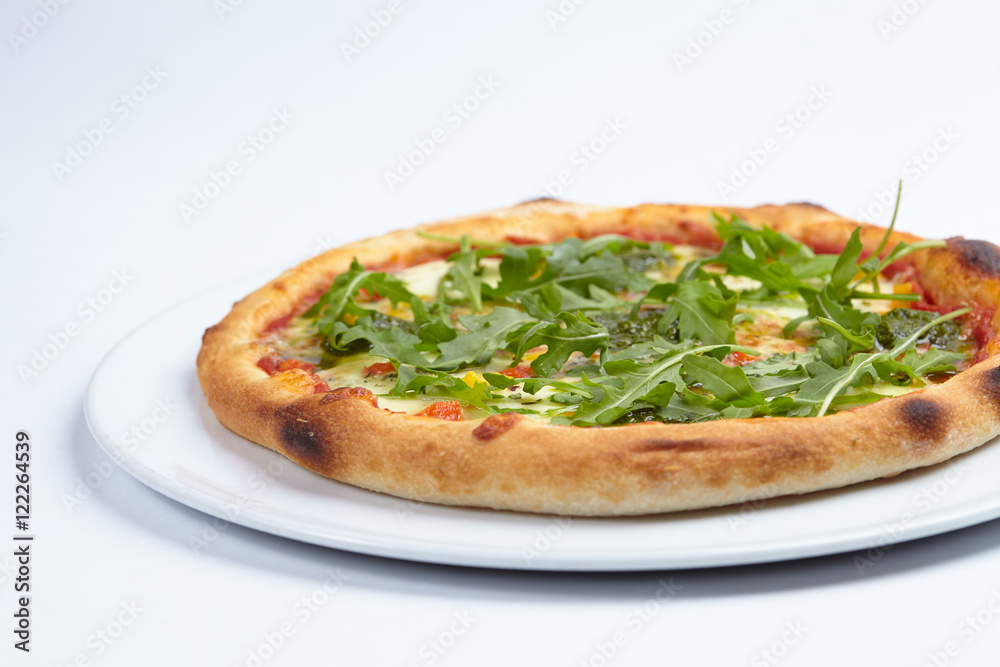 pizza on the white pizza on the white