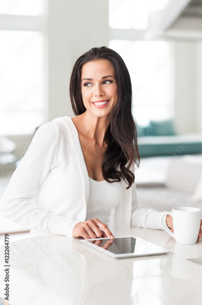 Woman in showcase home Woman in showcase home