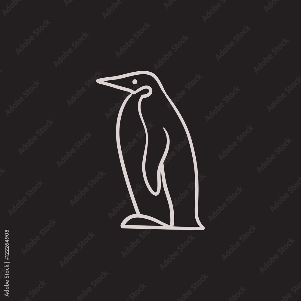 Obraz premium Penguin sketch icon.