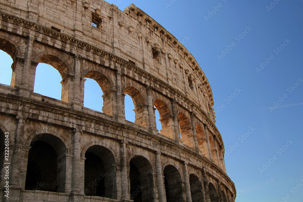 Coliseum - the most famous tourist attraction in the center of Rome, Italy