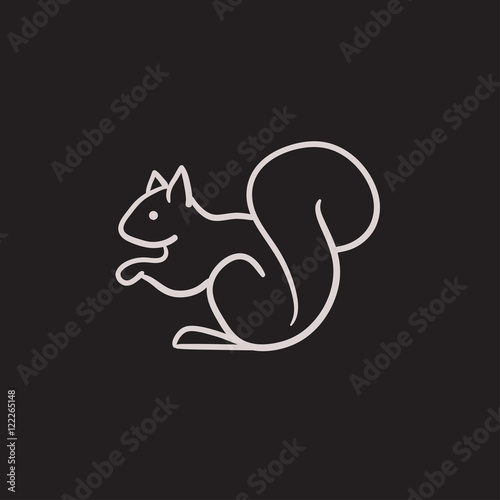 Squirrel sketch icon.