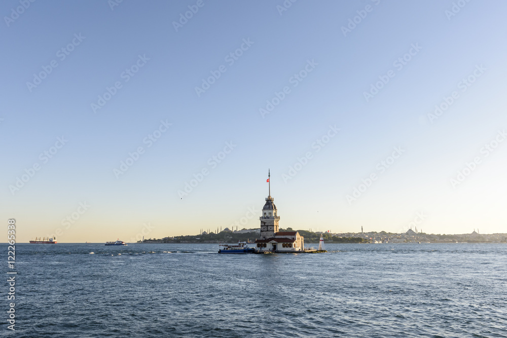 Maiden's Tower on the bosphorus sea in Istanbul