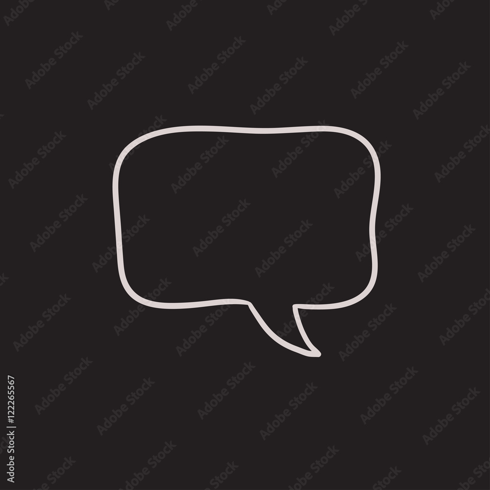 Empty speech square sketch icon. Empty speech square sketch icon.