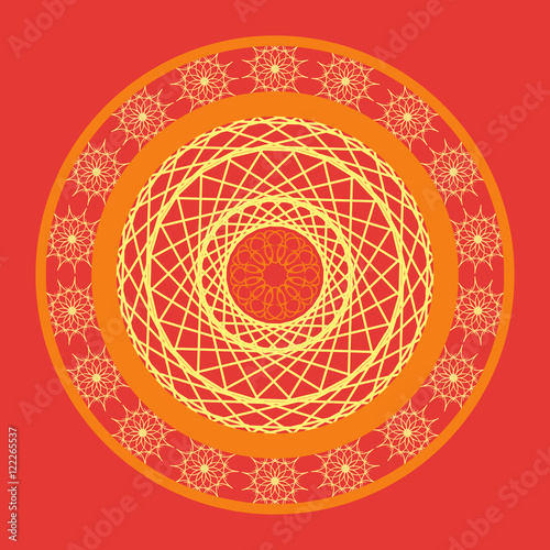 Round patterns, abstract ornaments, colored in vector