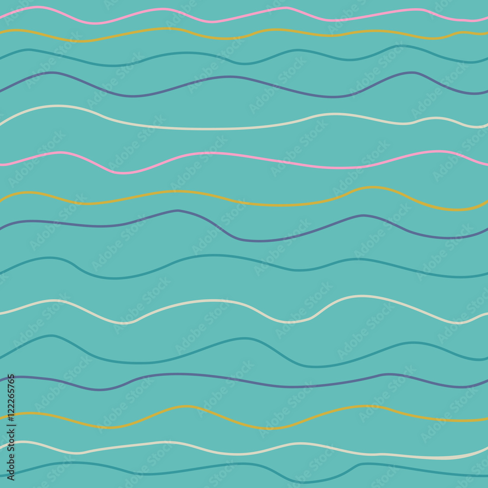 Fototapeta premium Abstract waved lines blue vector background