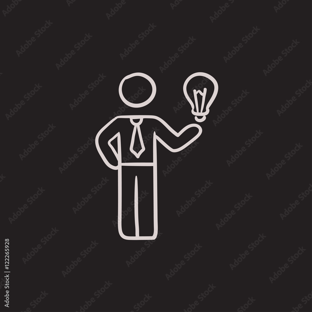 Obraz premium Business idea sketch icon.