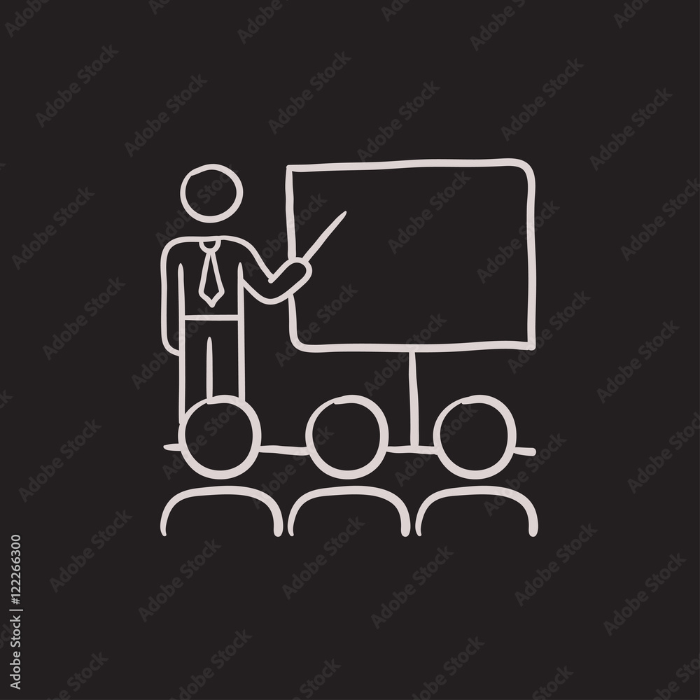 Business presentation sketch icon. Business presentation sketch icon.