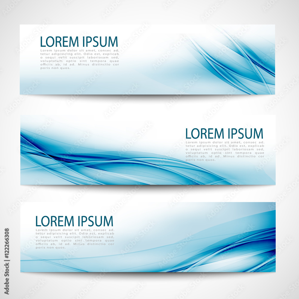 Fototapeta premium Abstract header blue wave white vector design