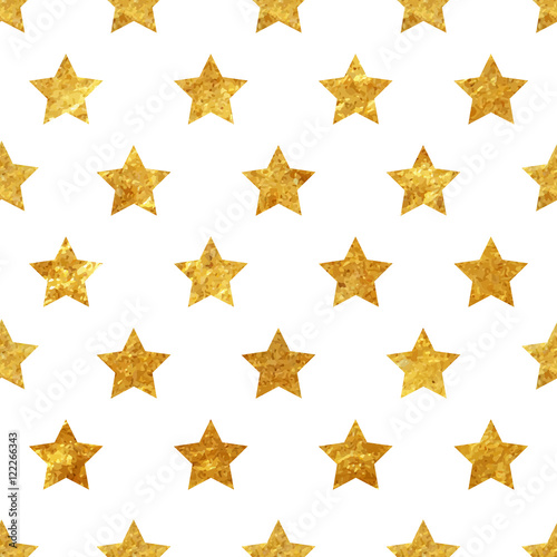 Gold stars seamless pattern background 