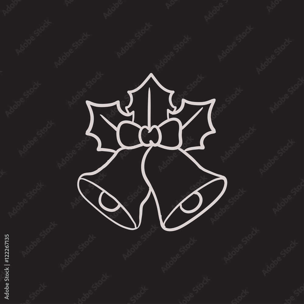 Christmas bells  sketch icon.
