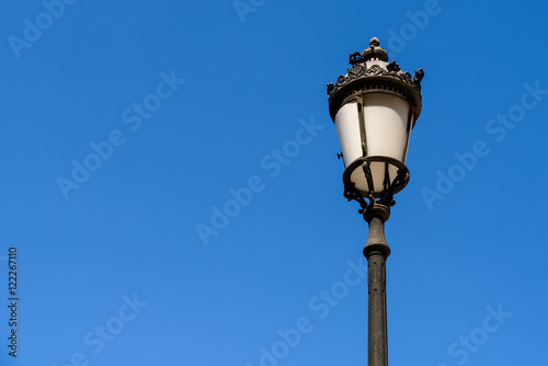 Vintage Street Lamp On Blue Sky
