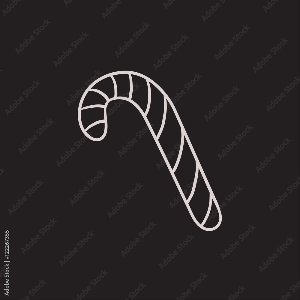 Candy cane sketch icon. Candy cane sketch icon.