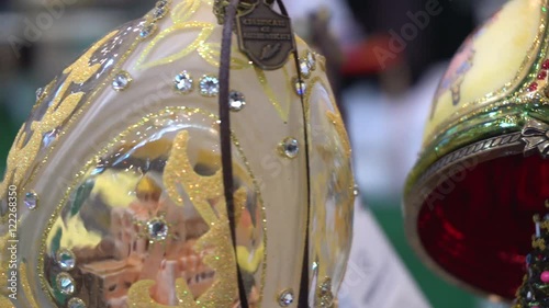 Faberge Eggs at Counter in Jewelry Store