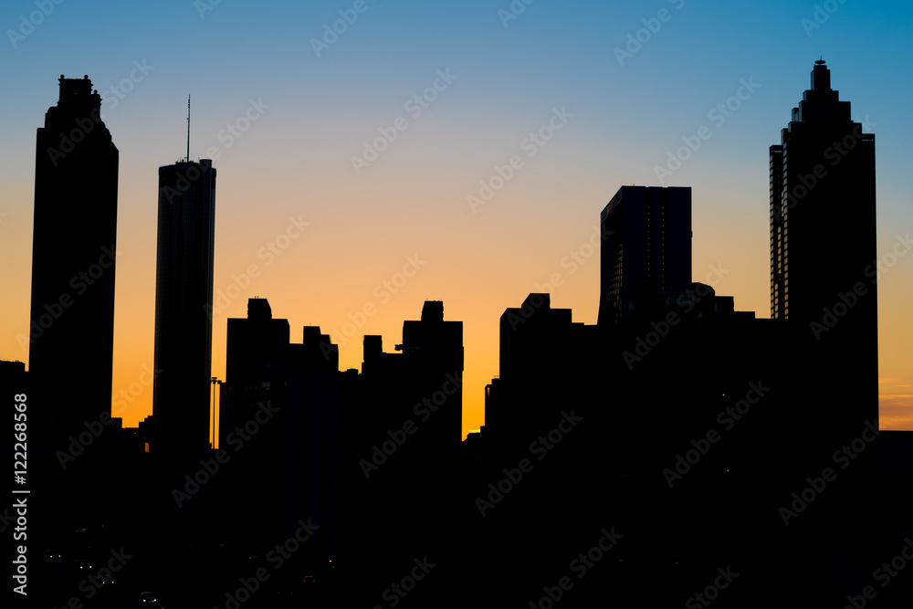 Downtown Atlanta at sunset