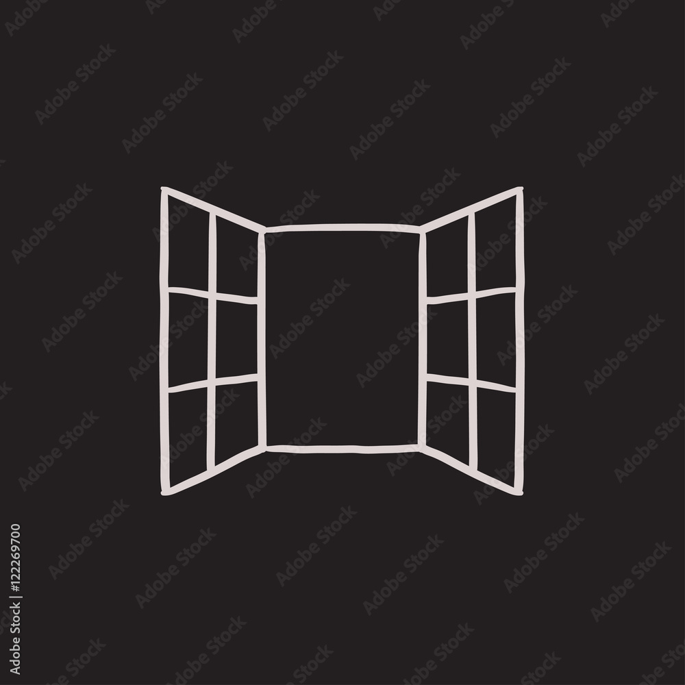 Open windows sketch icon. Open windows sketch icon.