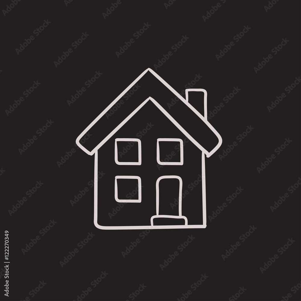 Two storey detached house sketch icon. Two storey detached house sketch icon.