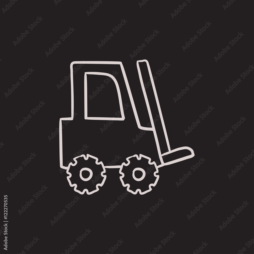 Forklift sketch icon.