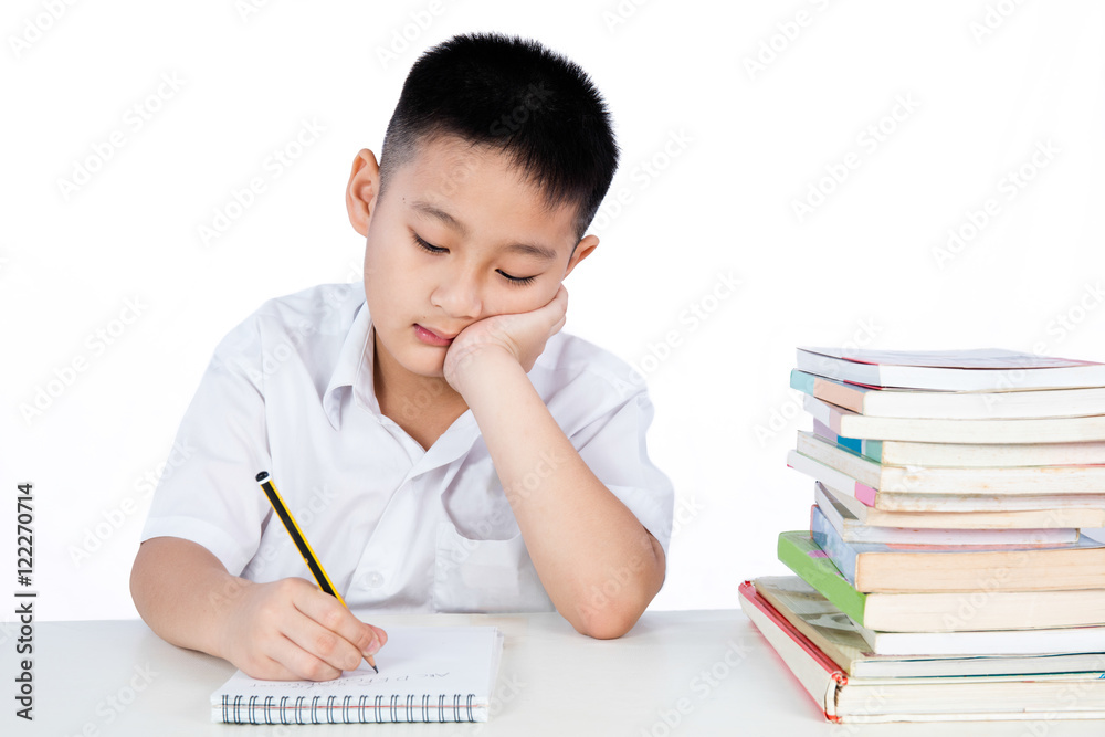 Bored Asian Chinese Little Boy Wearing Student Uniform Writting Stock Photo Adobe Stock Bored Asian Chinese Little Boy Wearing Student Uniform Writting Stock Photo Adobe Stock