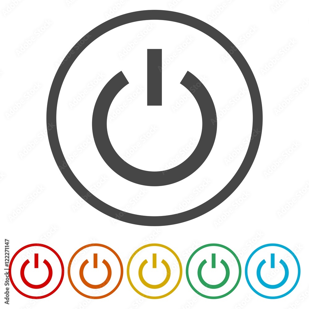 Start icon. Power button. Vector illustration Start icon. Power button. Vector illustration