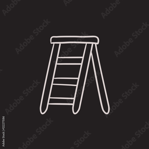 Stepladder sketch icon.
