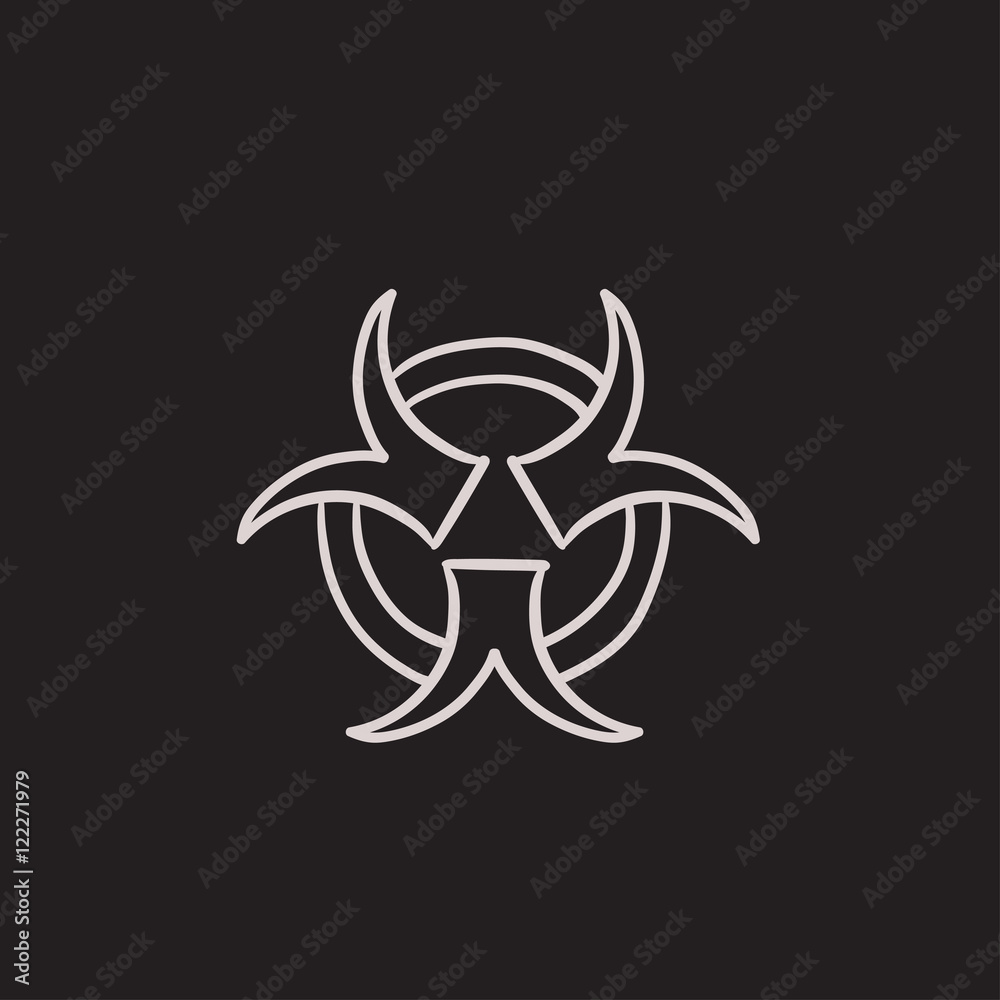 Bio hazard sign sketch icon. Bio hazard sign sketch icon.