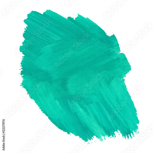 Green watercolor spot on white bakground 