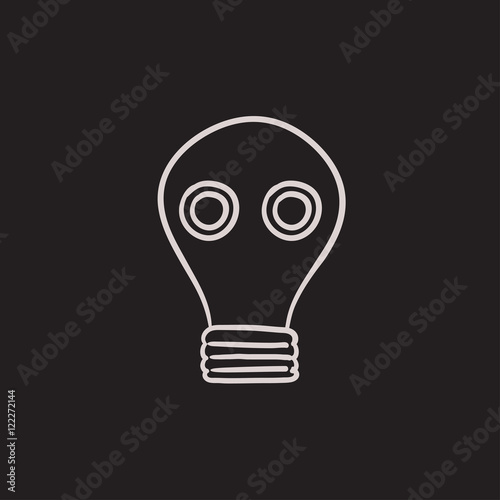 Gas mask sketch icon.