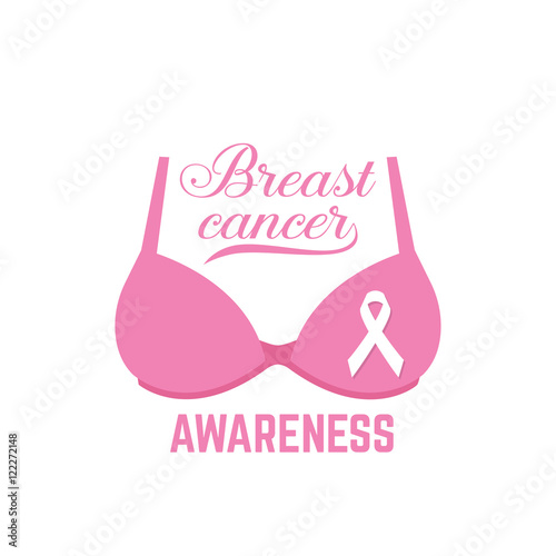 Breast cancer awareness pink card.