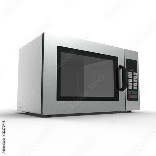 Microwave oven isolated on white. 3D illustration