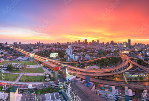 Top view of buiding city scape in Bangkok, Thailand © poylock19