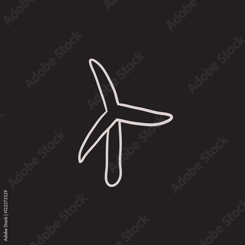 Windmill sketch icon.