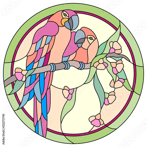 stained glass window parrot