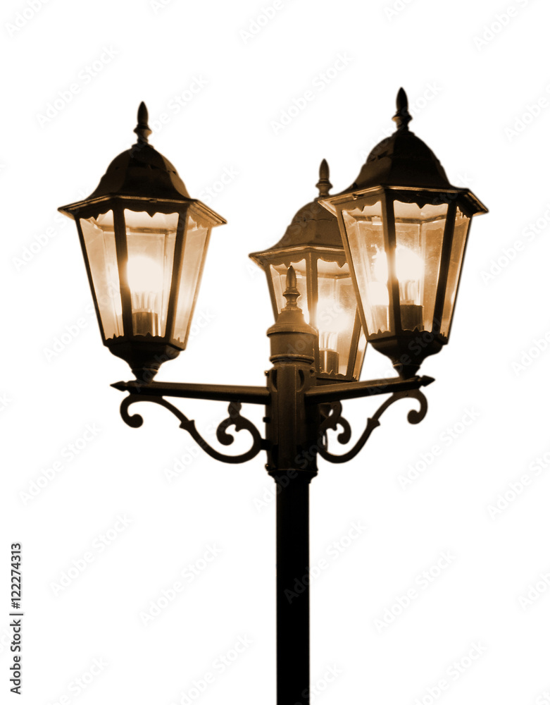 Vintage lamp isolated white