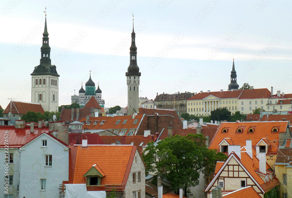 Stunning Rooftop View of Tallinn Old Town, Estonia 