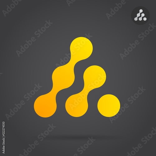 Pyramid icon, concept of growth and development