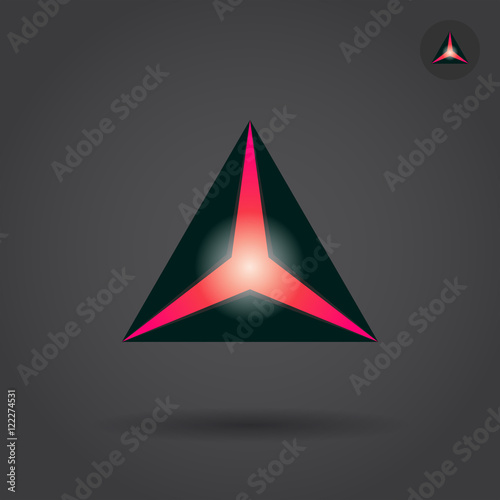 Black triangle with red hole