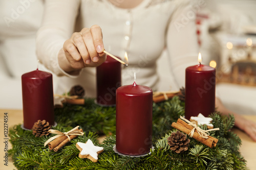 Kindle first candle on the second Advent photo