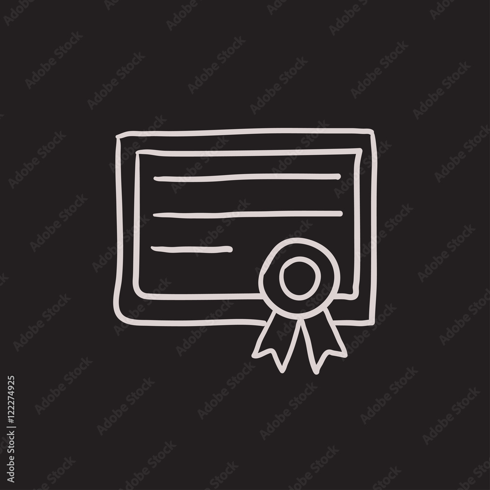 Certificate sketch icon. Certificate sketch icon.