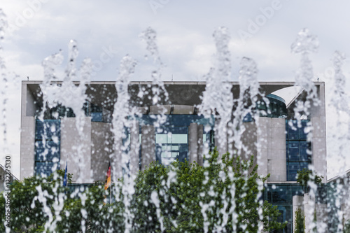 German Chancellery in Berlin Germany with fountain